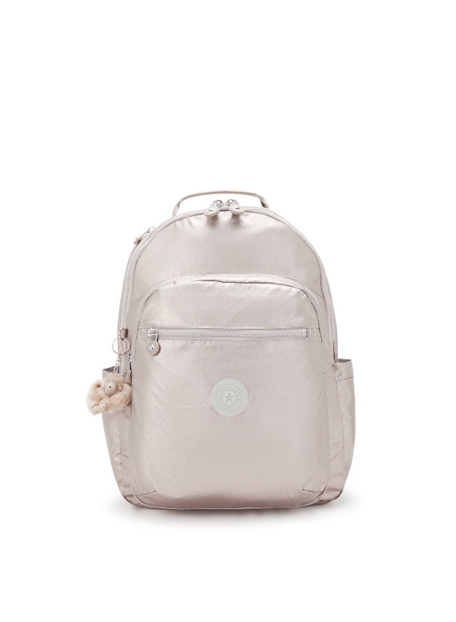 kipling Classic Seoul Kids School Large Backpack with Tablet Protection, 15-inch, 27L, 0.65kg, Bottle holder - Metallic Glow - (Gold) - Image 1