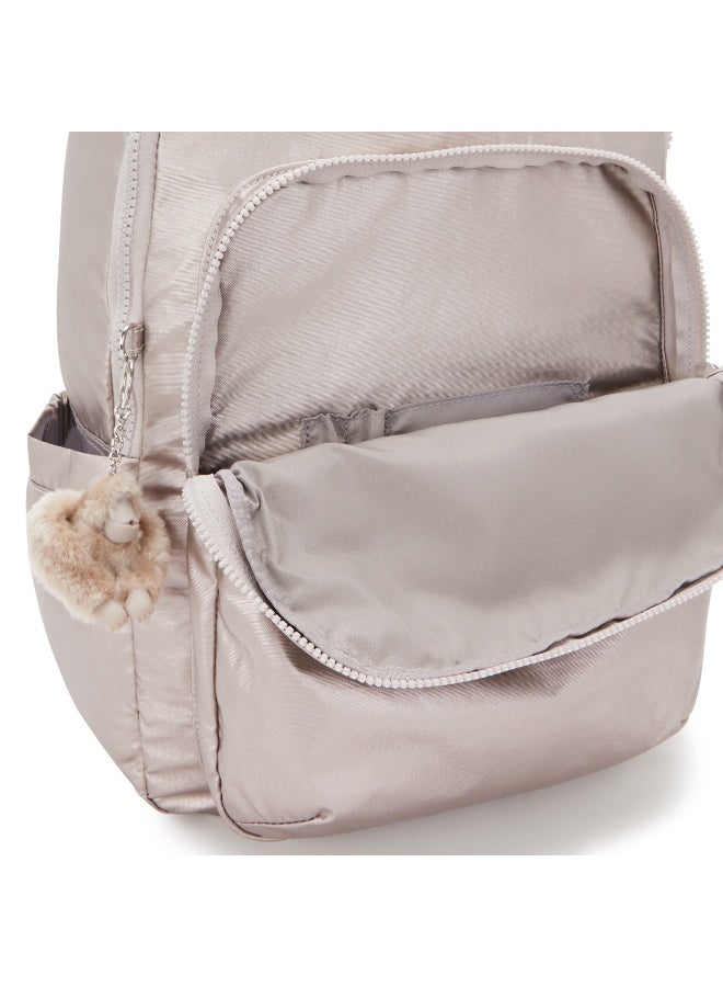 kipling Classic Seoul Kids School Large Backpack with Tablet Protection, 15-inch, 27L, 0.65kg, Bottle holder - Metallic Glow - (Gold) - Image 5