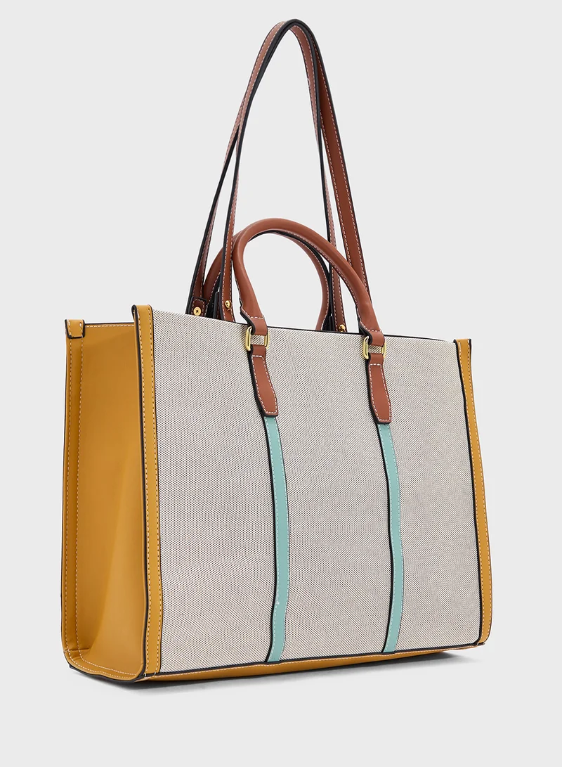 ELLA Color Block Large Tote Bag