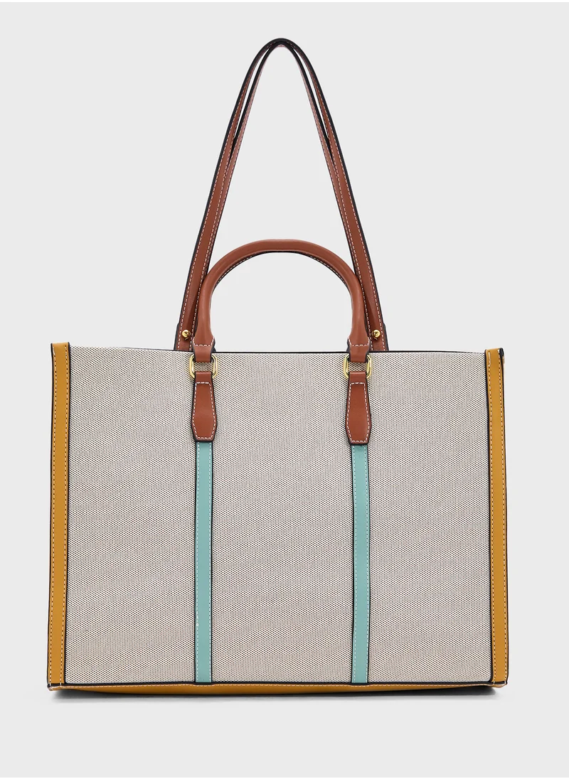 ايلا Color Block Large Tote Bag