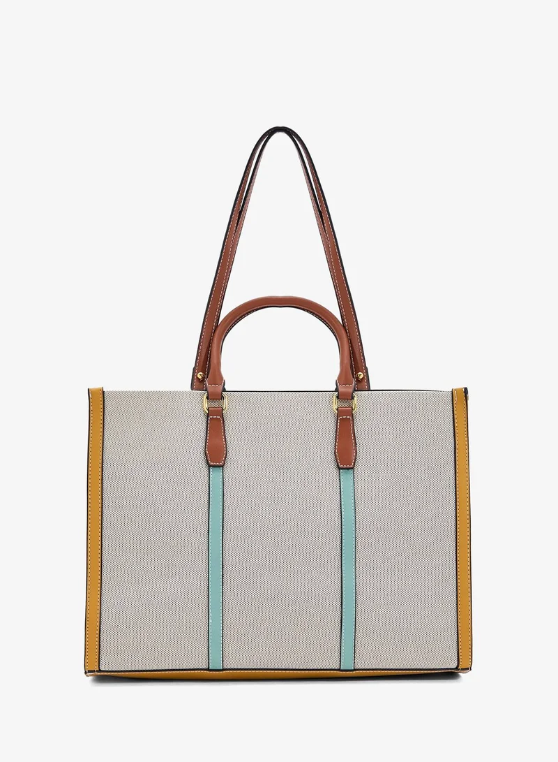 ELLA Color Block Large Tote Bag