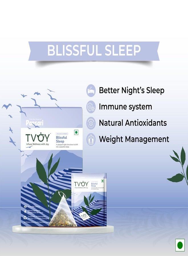 TVOY أكياس شاي أخضر من TVOY | أكياس شاي أعشاب Panayov Blissful Sleep مع البابونج لنوم عميق ومريح - 20 كيس شاي هرمي فاخر | شاي البابونج للنوم | شاي النوم - Image 4