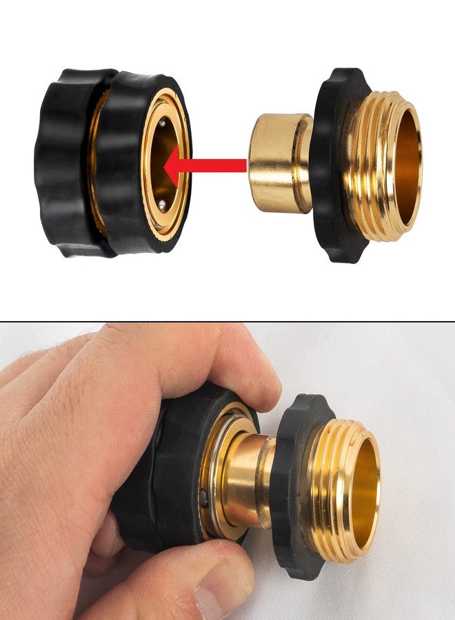 Xiny Tool 3/4 Inch Garden Hose Quick Connect, Quick Connect Garden Hose Fittings, Male and Female Water Quick Release Hose Connector, 6 Set - Image 5