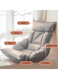 AUTOYSUR Sofa Bed Folding Lazy with Adjustable Back Support,Gaming Floor Chair,Floor Legless  Back Chair for Adult Light Grey 127x75x60 cm 1 seater  - Image 3