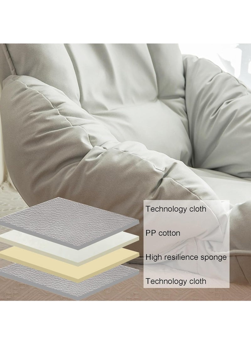 AUTOYSUR Sofa Bed Folding Lazy with Adjustable Back Support,Gaming Floor Chair,Floor Legless  Back Chair for Adult Light Grey 127x75x60 cm 1 seater  - Image 5