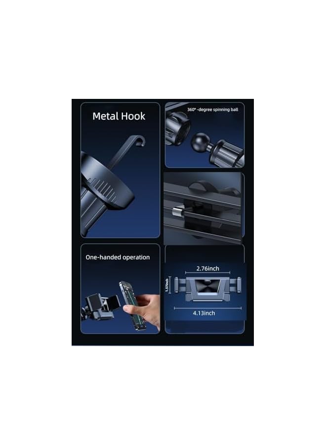 S-TOP Universal 360° Rotating Car Air Vent Phone Holder, Stable Hands-Free Mount with Secure Grip for iPhone Samsung Android Smartphones Suitable for 4-7 Inch Smartphones/iPhone/Samsung (Black) - Image 3