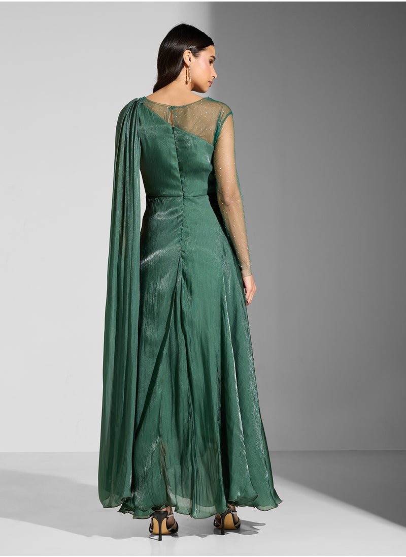 Namshi x Drapped Dress With Shoulder Trail  - Image 2