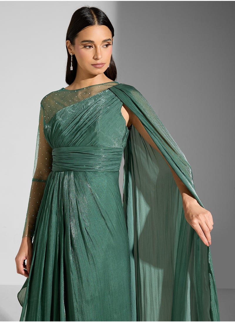 Namshi x Drapped Dress With Shoulder Trail  - Image 3