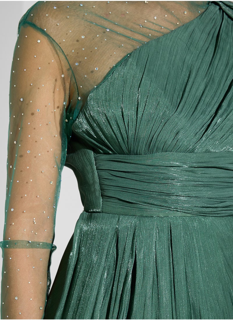 Namshi x Drapped Dress With Shoulder Trail  - Image 4