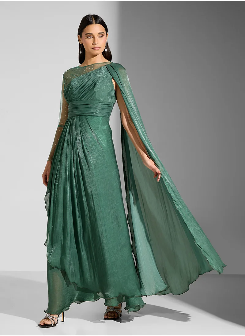 Namshi x Drapped Dress With Shoulder Trail