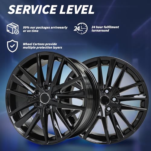 LUNEGUE 19x8inch 19 Inch 19“ Premium Aluminum Alloy Wheel Rim Compatible with Toyota Camry XSE 2021 2022 2023 2024, ALY75222U46N, OE Stock Specs, Gloss Black - Image 5