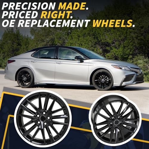 LUNEGUE 19x8inch 19 Inch 19“ Premium Aluminum Alloy Wheel Rim Compatible with Toyota Camry XSE 2021 2022 2023 2024, ALY75222U46N, OE Stock Specs, Gloss Black - Image 3