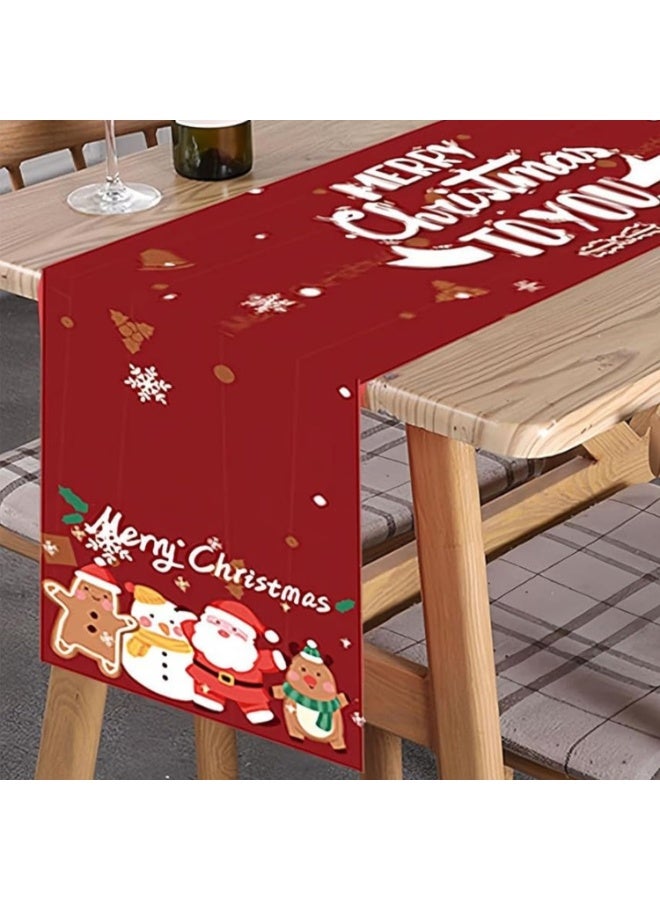سنشر مفرش طاولة SINCHER مقاس 72 بوصة × 13 بوصة، ديكورات طاولة منزلية للتجمعات (أحمر) - Image 3