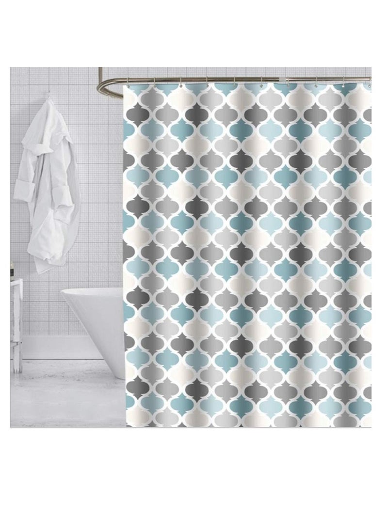 Excefore Shower Curtain Waterproof Mould Proof, Waterproof Polyester Fabric, Machine Washable Thicked Polyester Fabric, with 12 Hooks and Weighted Hem for Bath Tub and Shower Stall - Image 1