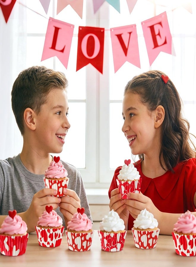 SANNIX Valentine's Day Heart Cupcake Liners, 450pcs Red White Seamless Love Theme Baking Cups,Romantic Red White Heart Baking Cups for Valentine’s Day, Weddings, and Special Celebrations - Image 5
