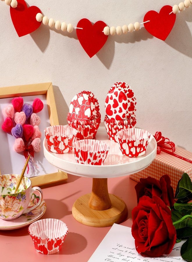 SANNIX Valentine's Day Heart Cupcake Liners, 450pcs Red White Seamless Love Theme Baking Cups,Romantic Red White Heart Baking Cups for Valentine’s Day, Weddings, and Special Celebrations - Image 3