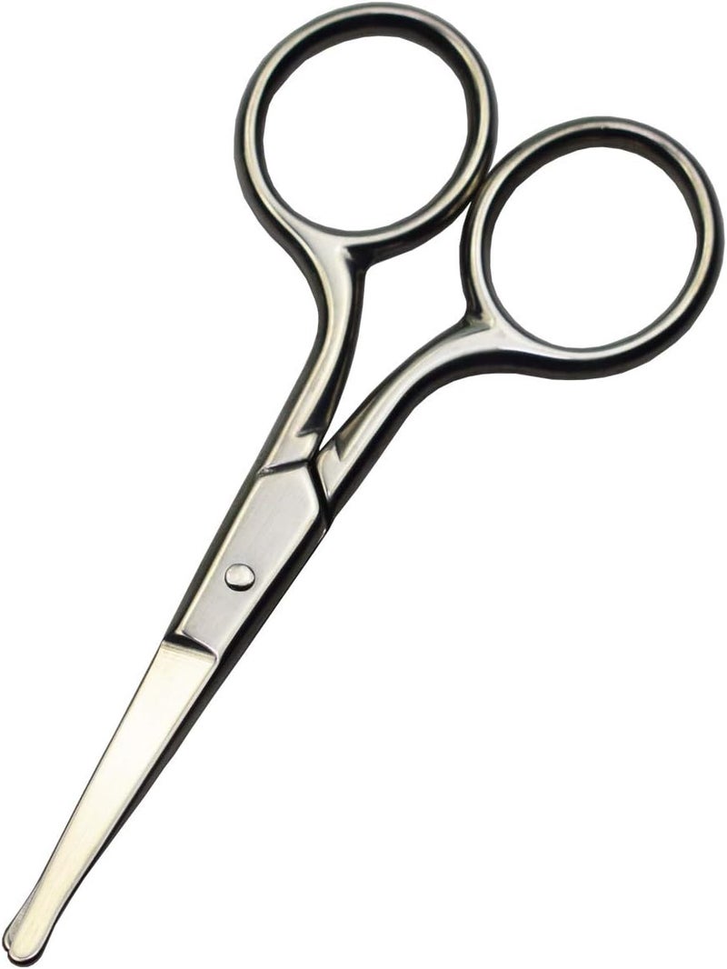 Motanar Professional Safety Grooming Scissors for Personal Care Facial Hair Removal and Ear Nose Eyebrow Trimming Stainless Steel Fine Straight Tip Scissors Men