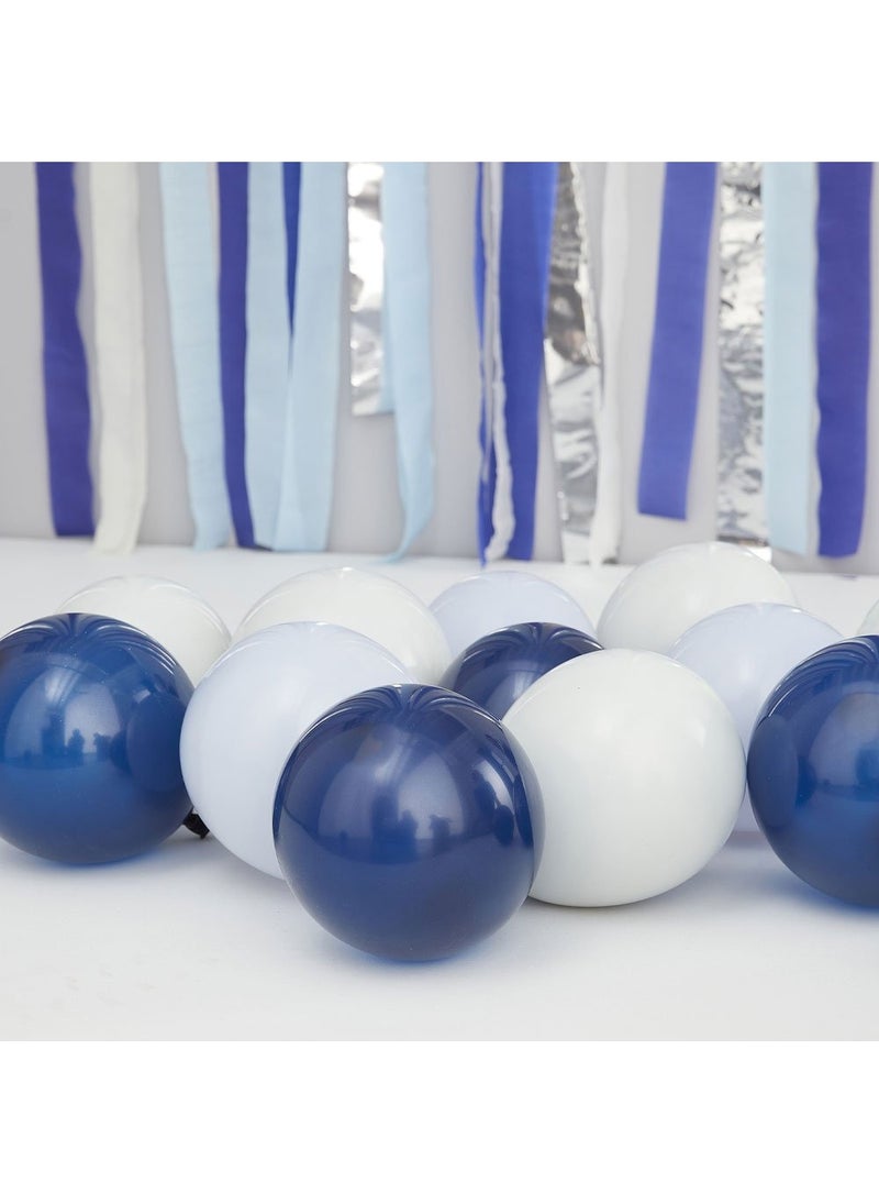 Ginger Ray Mini Balloons Blue Gray Mix 13cm 40-Pack - Image 2