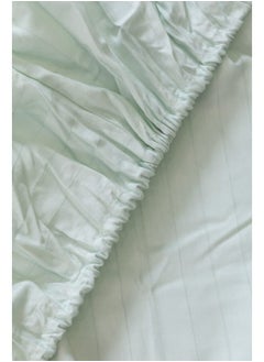 محلة ملاية سرير بأستك - ساتان - فستقي - 160*200+35cm - قطن مصري 100%  - Image 3