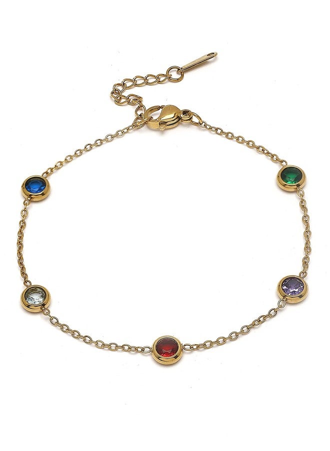 كارات كارت سوار كاراتكارت مطلي بالذهب ومرصع بأحجار الزركونيا المكعبة متعددة الألوان للنساء - Image 1