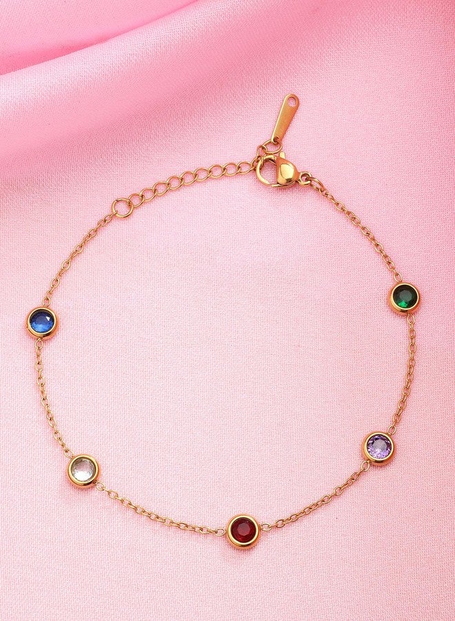 كارات كارت سوار كاراتكارت مطلي بالذهب ومرصع بأحجار الزركونيا المكعبة متعددة الألوان للنساء - Image 4