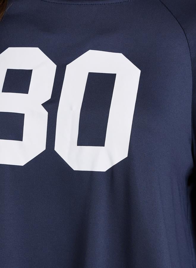 Styli Dark Blue Oversized Graphic Print T-Shirt - Image 4