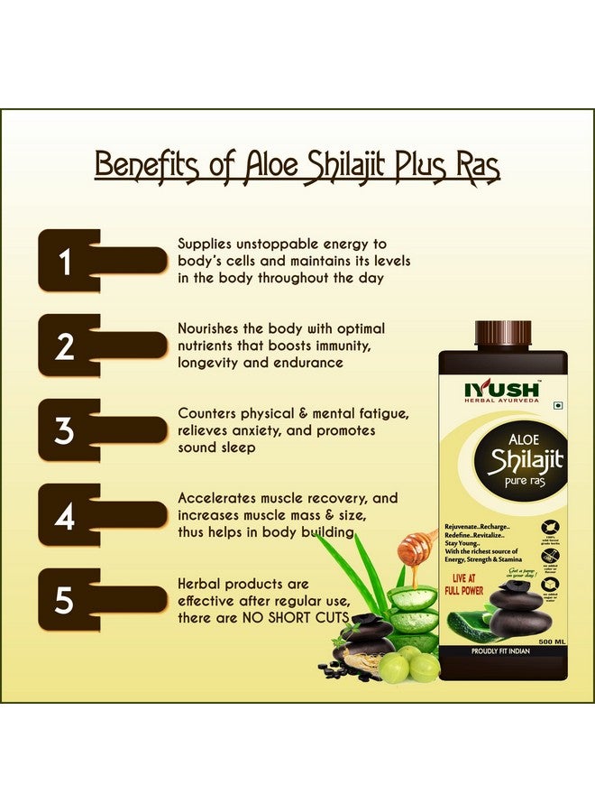 Generic IYUSH Herbal Ayurveda Premium Shilajit Ras (Mineral Rich Drink of Power, Energy, Strength, and Stamina) - 1L (500ml x 2) - Image 4