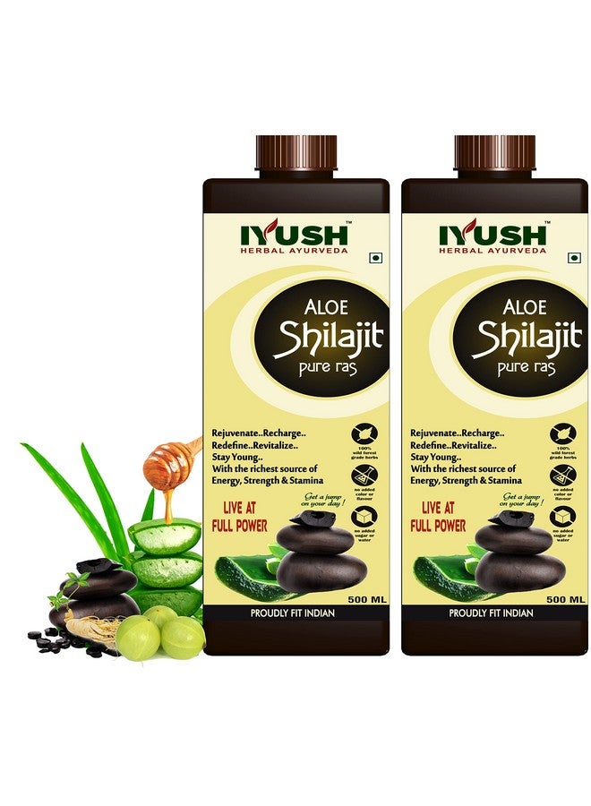 Generic IYUSH Herbal Ayurveda Premium Shilajit Ras (Mineral Rich Drink of Power, Energy, Strength, and Stamina) - 1L (500ml x 2) - Image 1