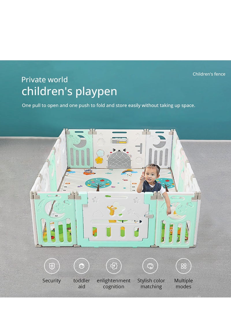 Baby Playpen Foldable Play Area for Babies and Toddlers, Customizable Shape Baby Fence, Easy Assembly and Storage, Ensures Baby Safety in Play Yard