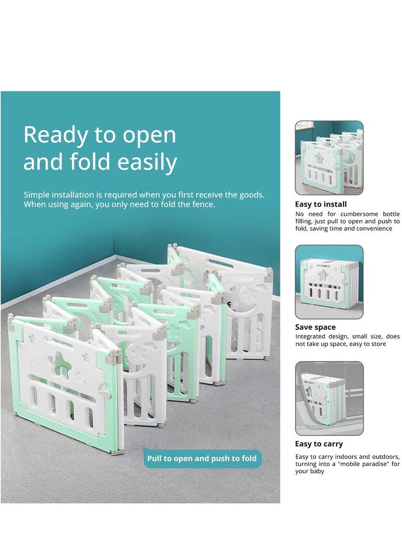 Baby Playpen Foldable Play Area for Babies and Toddlers, Customizable Shape Baby Fence, Easy Assembly and Storage, Ensures Baby Safety in Play Yard
