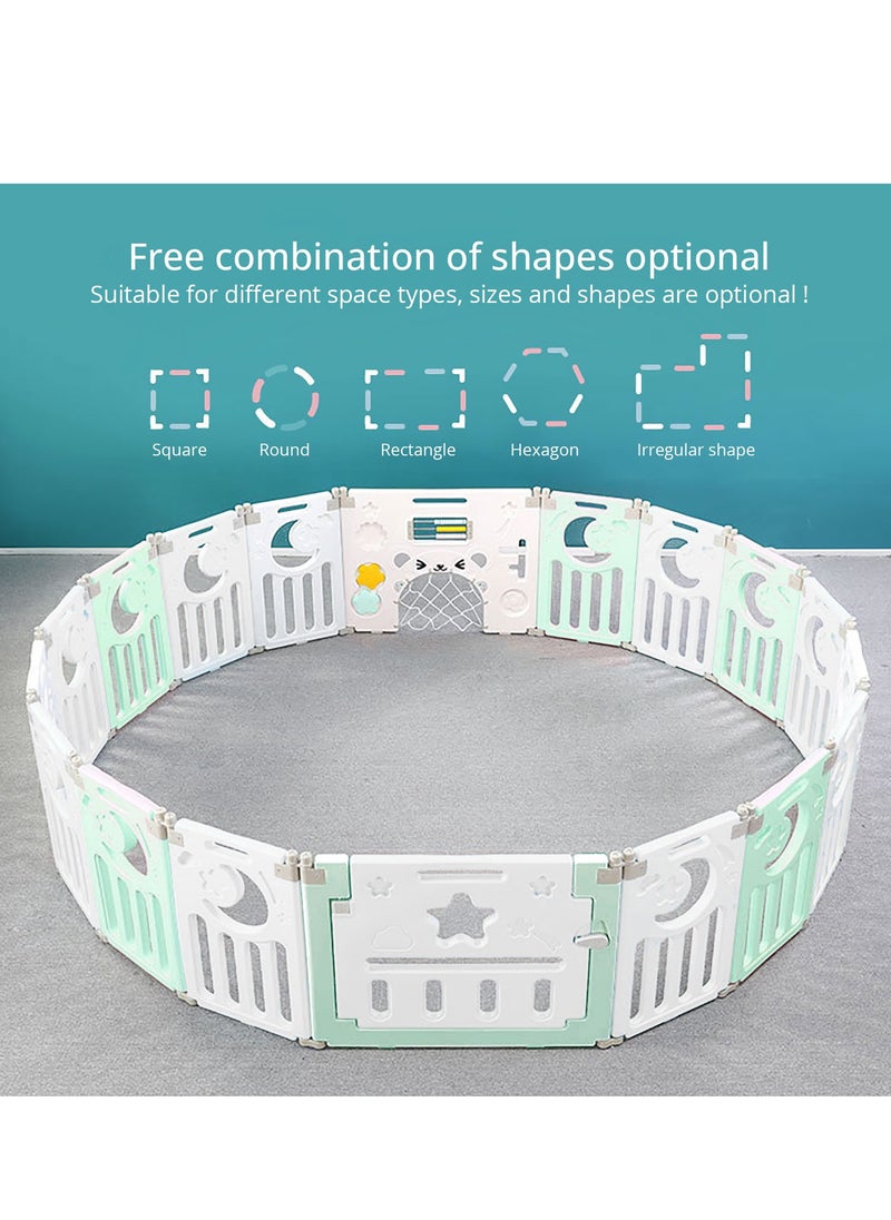 Baby Playpen Foldable Play Area for Babies and Toddlers, Customizable Shape Baby Fence, Easy Assembly and Storage, Ensures Baby Safety in Play Yard