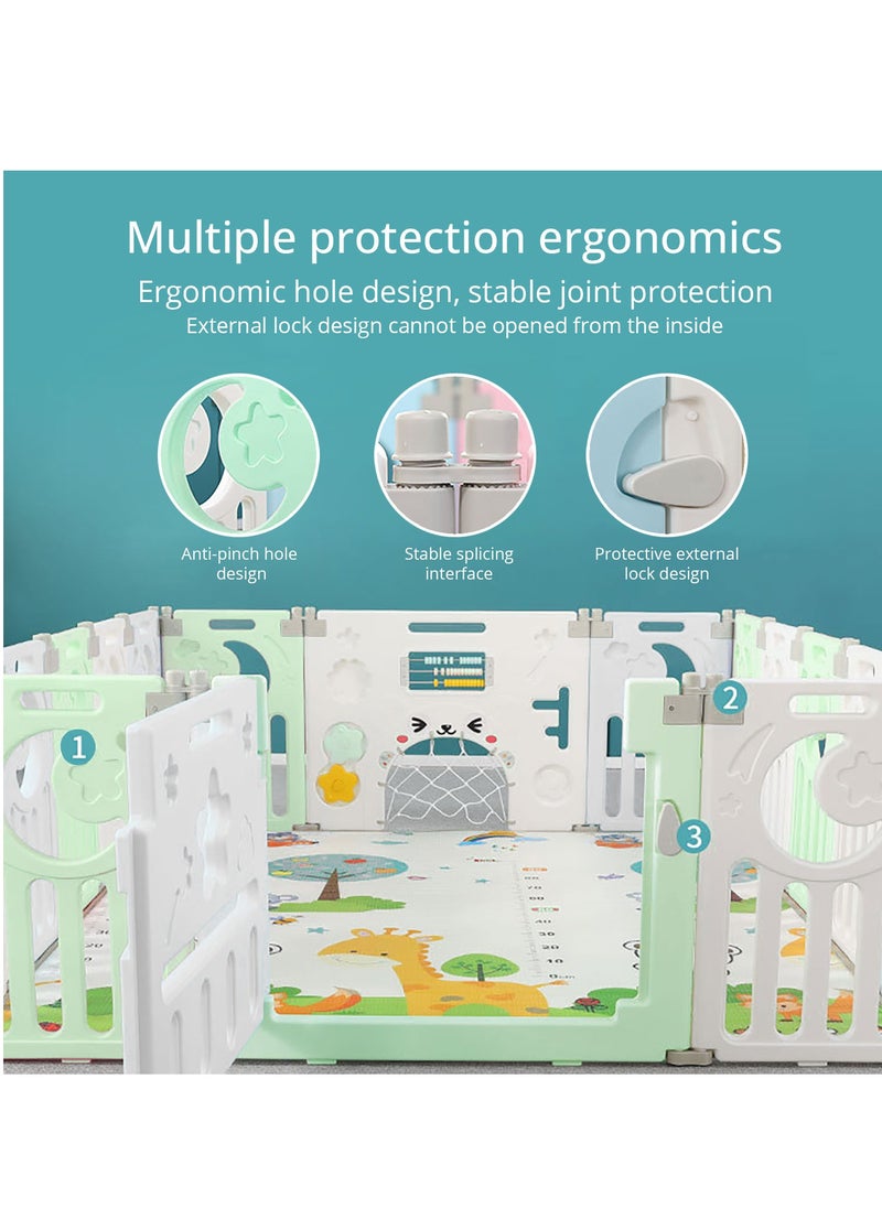 Baby Playpen Foldable Play Area for Babies and Toddlers, Customizable Shape Baby Fence, Easy Assembly and Storage, Ensures Baby Safety in Play Yard
