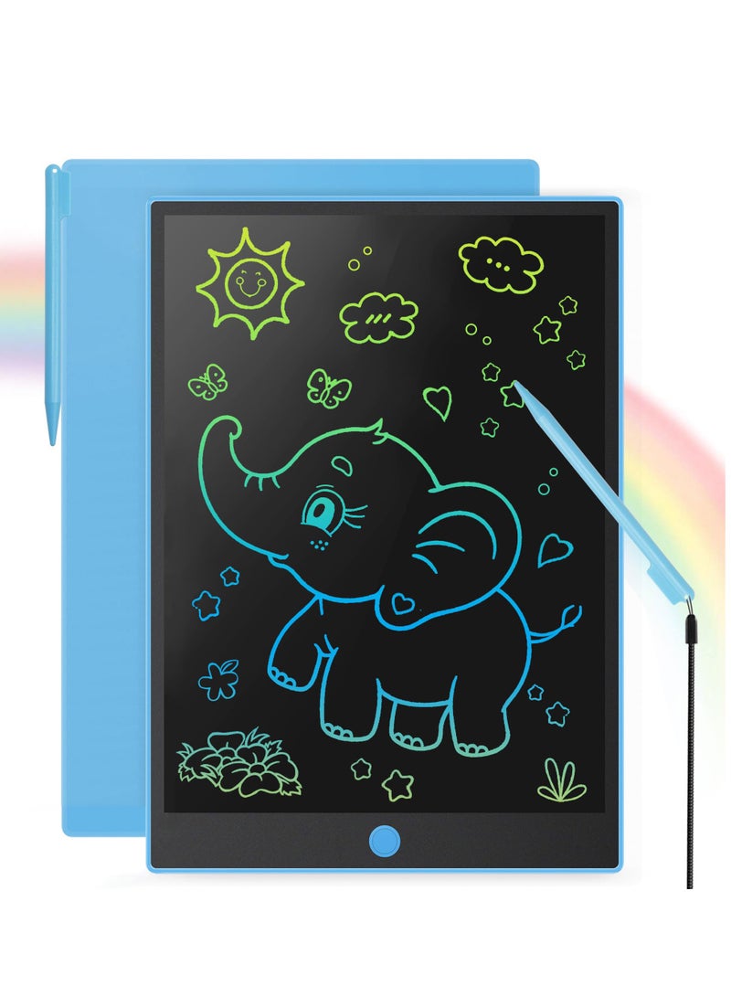 لامي جوي جهاز لوحي للكتابة بشاشة LCD مقاس 14 بوصة للأطفال من سن 3 إلى 8 سنوات - لوحة رسم إلكترونية ولوحة خربشة كهدية تعليمية لأعياد الميلاد للبنات والأولاد (أزرق) - Image 1
