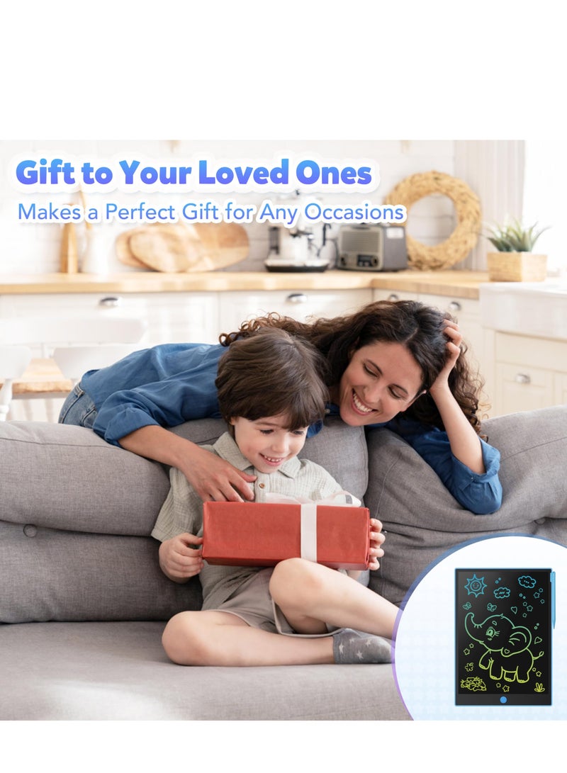 لامي جوي جهاز لوحي للكتابة بشاشة LCD مقاس 14 بوصة للأطفال من سن 3 إلى 8 سنوات - لوحة رسم إلكترونية ولوحة خربشة كهدية تعليمية لأعياد الميلاد للبنات والأولاد (أزرق) - Image 4