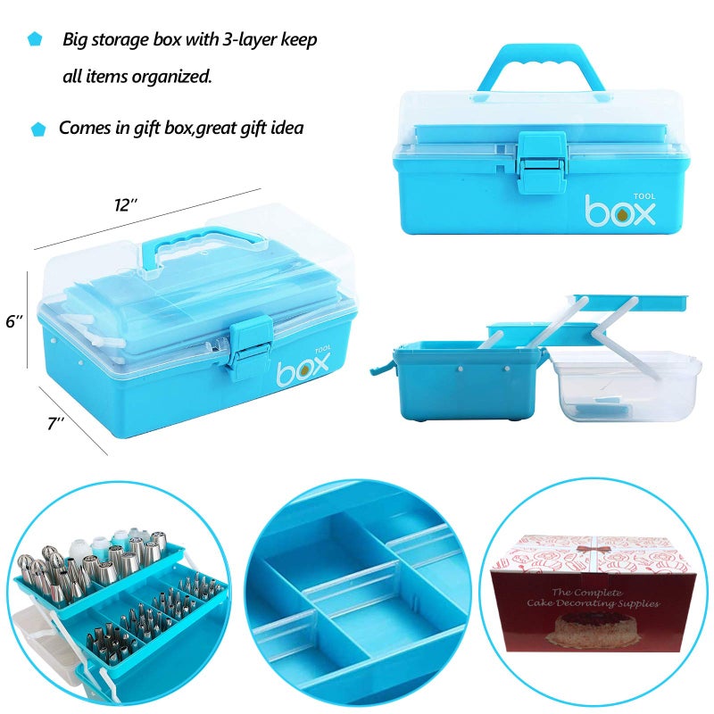 Makmeng Cake Decorating Tools Supplies Kit - 368Pcs Baking Supplies with Storage Case for Beginners - Icing Piping Bags and Tips Set For Cookies, Cupcake & Cake Frosting Fondant Decorating - Image 5