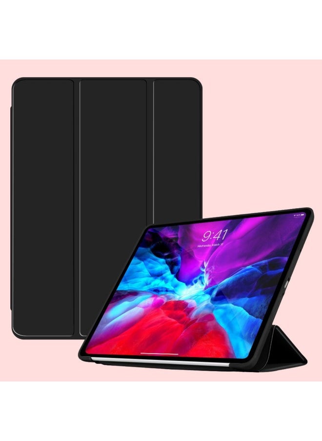 Generic - Protective Case For All Ipad Series Tablet Computers Three-fold Side Skin-tone Tpu Soft Shell Solid Color Simple Design-Color:Red-Applicable Model:ipad2/3/4 - Image 1
