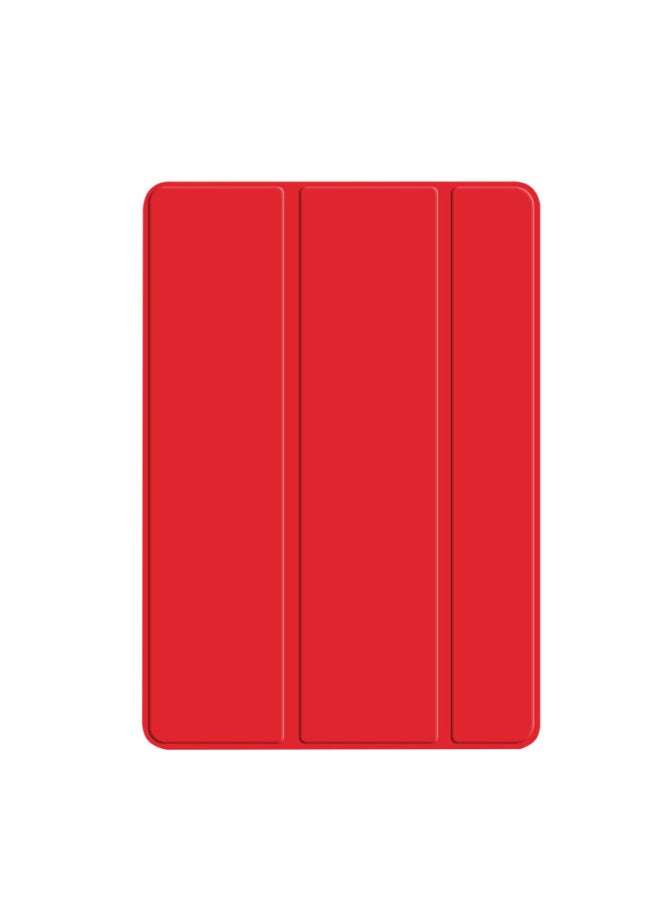 Generic - Protective Case For All Ipad Series Tablet Computers Three-fold Side Skin-tone Tpu Soft Shell Solid Color Simple Design-Color:Red-Applicable Model:ipad2/3/4 - Image 1