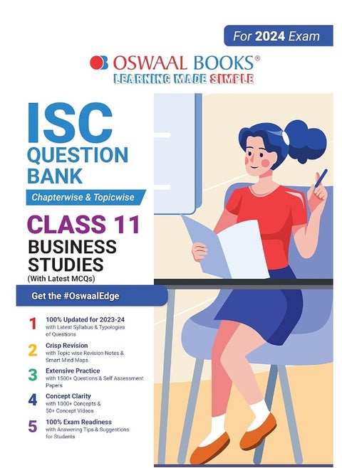 Oswaal ISC Question Bank Class 11 Business Studies Book Chapterwise & Topicwise (2024 Exam)