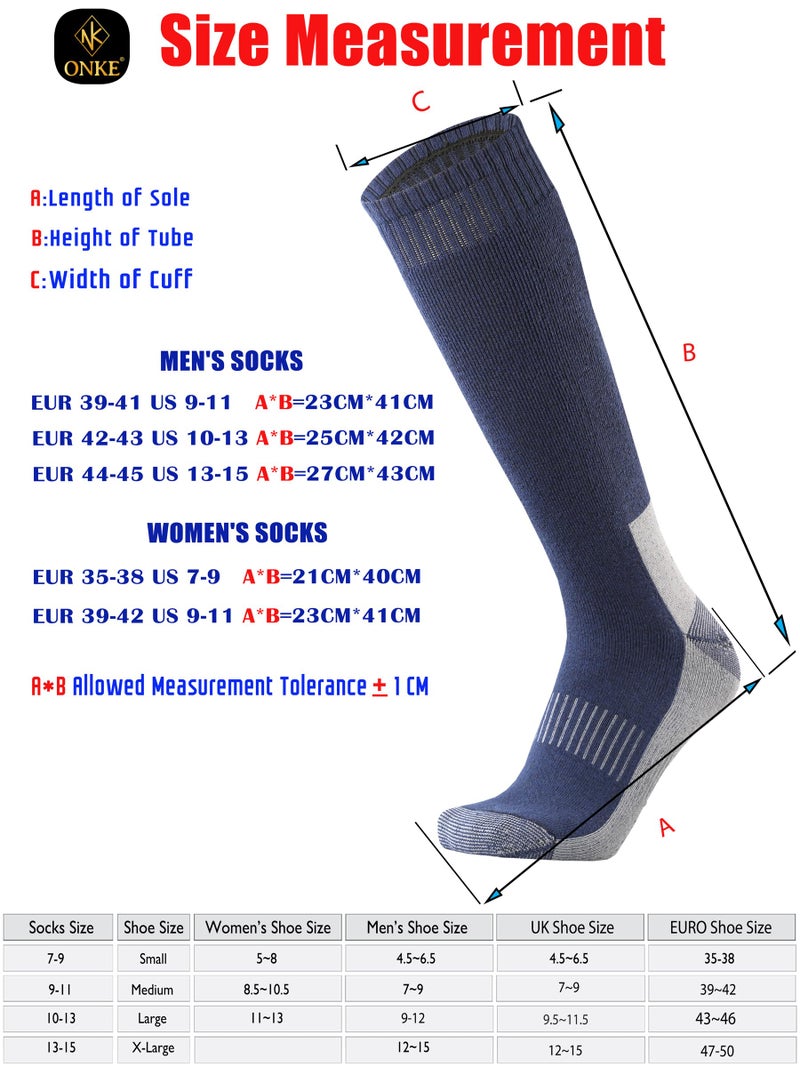 ONKE Max Full Cushion Knee High Socks for Men Steel Toe Work Boot Over the Calf OTC Moisture Wicking Thermal Hiking Hunting(NavyBlue L) - Image 5
