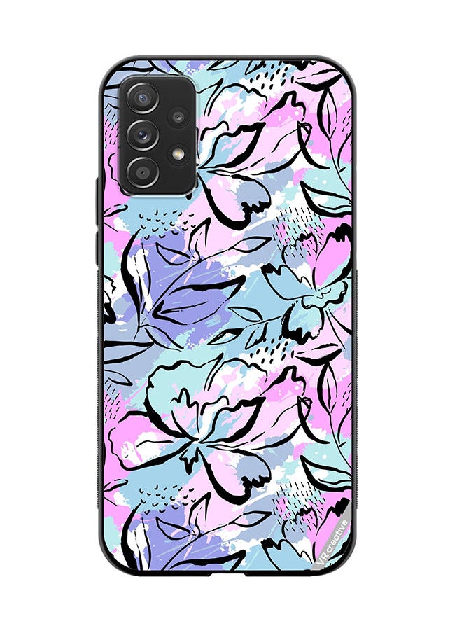 VR CREATIVE Protective Case Cover For Samsung Galaxy A32 5G Abstract Flowers Print Design Multicolour  - Image 1
