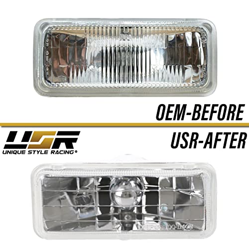 USR UNIQUE STYLE RACING USR H4351 / H4352 Sealed Beam Headlights - Low + High Beam 2" x 5" Seal Beam Conversion Head Lamps Compatible with 1993-1997 Chevrolet Camaro (Euro Crystal Style 4 Pieces, with Bulbs and Wire Adapter) - Image 5