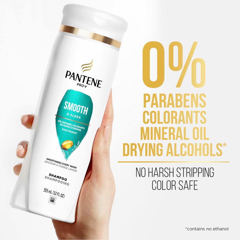Pantene PRO-V Smooth & Sleek Shampoo + Conditioner, Dual Pack, Shampoo 12oz/Conditioner 10.4oz - Image 5