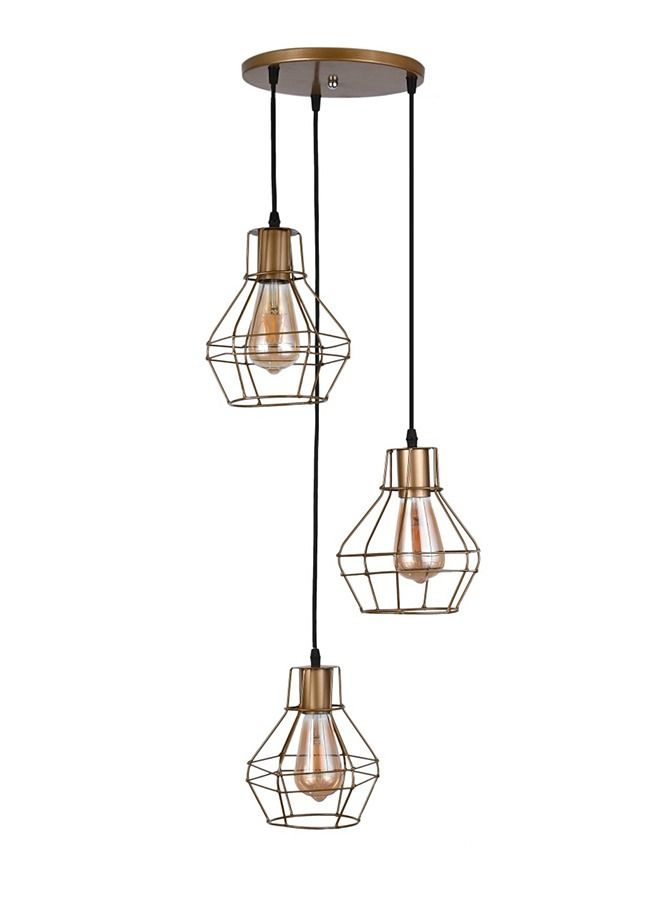 El Rawda Lighting Ritmo Ceiling Lamp | modern decorative LED E27 pendant light ceiling lamp hanging | suitable for any room | Color: Gold | Size: 70x31x70 cm - Image 2