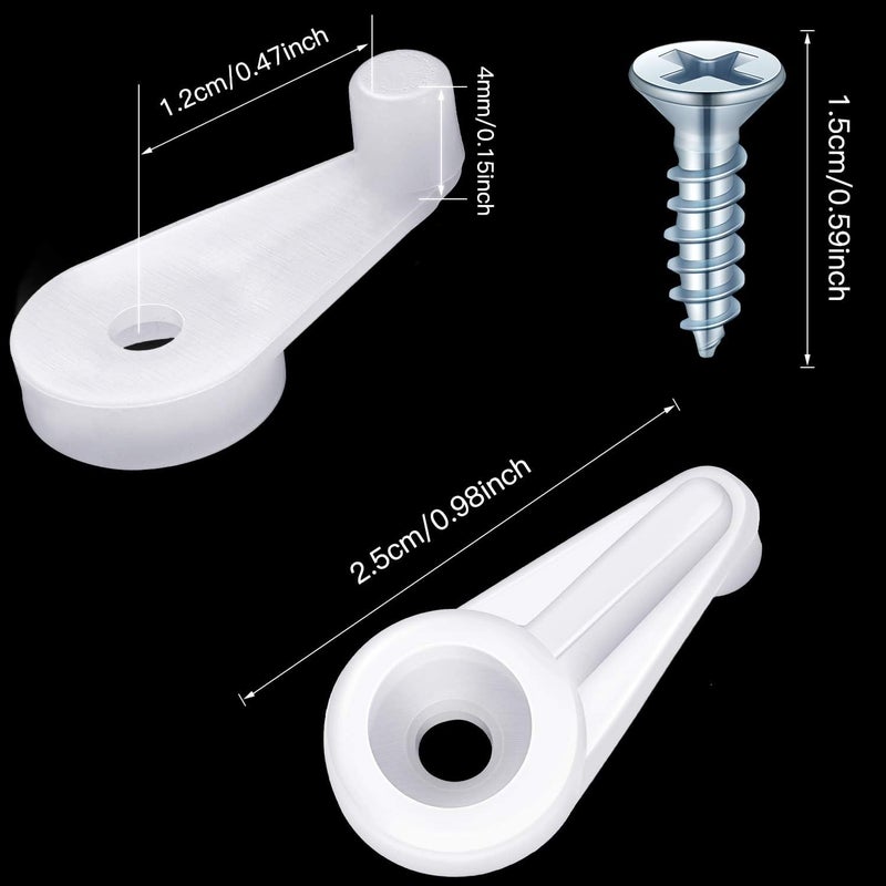 Blulu 50 Pack Glass Retainer Clips Kit, Mirror Holder Glass Cabinet Clips 4 mm with Screws for Fixing Cabinet Doors(White with Silver) - Image 2