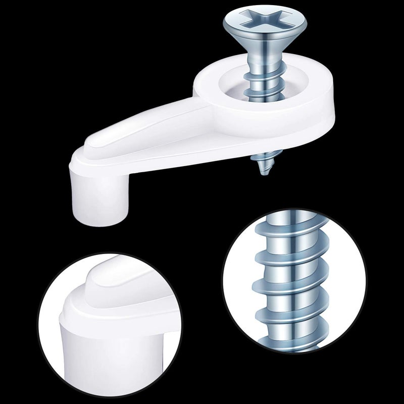 Blulu 50 Pack Glass Retainer Clips Kit, Mirror Holder Glass Cabinet Clips 4 mm with Screws for Fixing Cabinet Doors(White with Silver) - Image 4