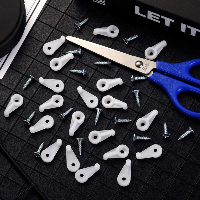 Blulu 50 Pack Glass Retainer Clips Kit, Mirror Holder Glass Cabinet Clips 4 mm with Screws for Fixing Cabinet Doors(White with Silver) - Image 3