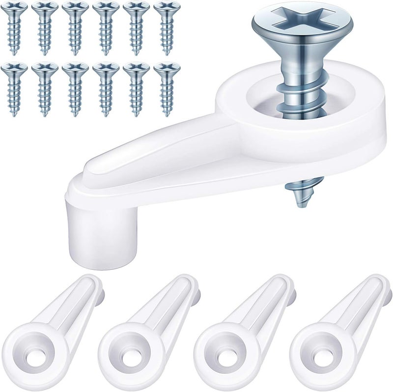 Blulu 50 Pack Glass Retainer Clips Kit, Mirror Holder Glass Cabinet Clips 4 mm with Screws for Fixing Cabinet Doors(White with Silver) - Image 1