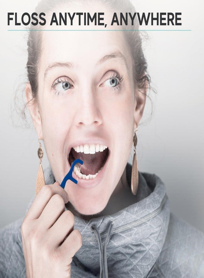 Avistar 150 Travel Floss Picks Bulk - Blue Easy Grip Disposable Floss Picks - Dental Floss Pick - Smooth Strong Dental Flossers for Teeth - Gently Removes Plaque & Food Particles Between Teeth - Image 3