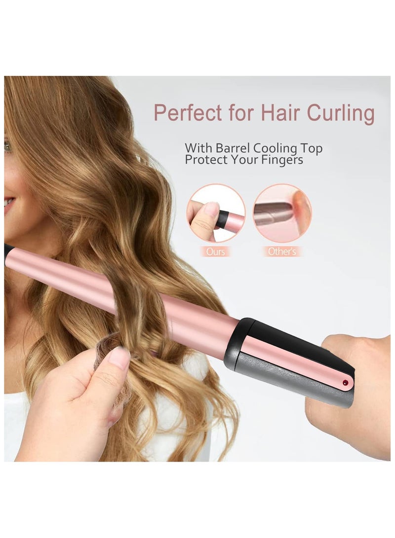 PANDA JOJO Hair Curling Wand, 0.5-1Inch Tapered Curling Iron, Professional Ceramic Hair Curler Wand with Heat-Resistant Glove, Dual Voltage - Image 5