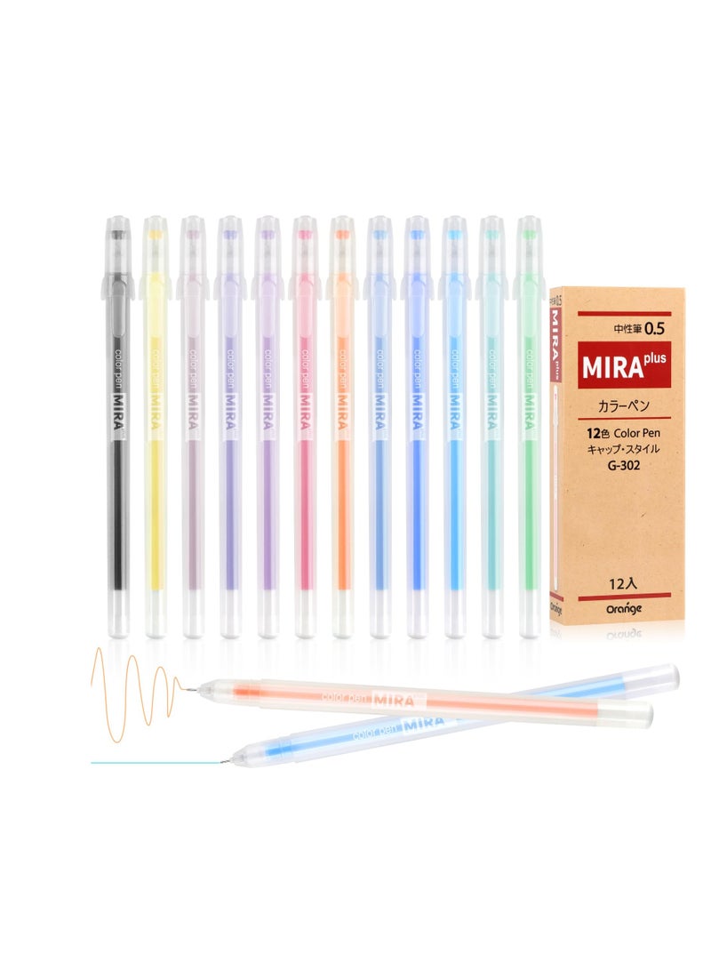 Excefore Multicolor Gel Ink Pens, 12 pcs 12 Colors Liquid Ink Rollerball Pen, 0.5mm Fine Point Ballpoint Pens, Waterproof Gel Pen for Artists, Students, and Planners, Journaling Kit  - Image 1